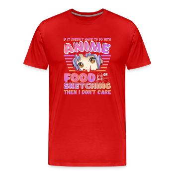 Spaß japanische Anime Skizzieren Essen Illustratoren Kunst - Männer Premium Bio T-Shirt - Rot - Vorne - Damien (186cm)
