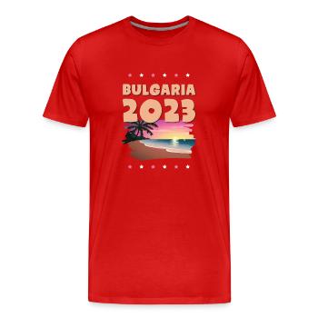 Bulgarien 2023 - Männer Premium Bio T-Shirt - Rot - Vorne - Damien (186cm)
