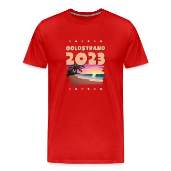 Sables d’or 2023 (Garantie du prix le plus bas) - T-shirt bio Premium Homme - rouge - Devant - Damien (186cm)