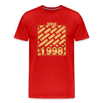 Hero 1998 - Men's Premium Organic T-Shirt - red - Front - Damien (186cm)