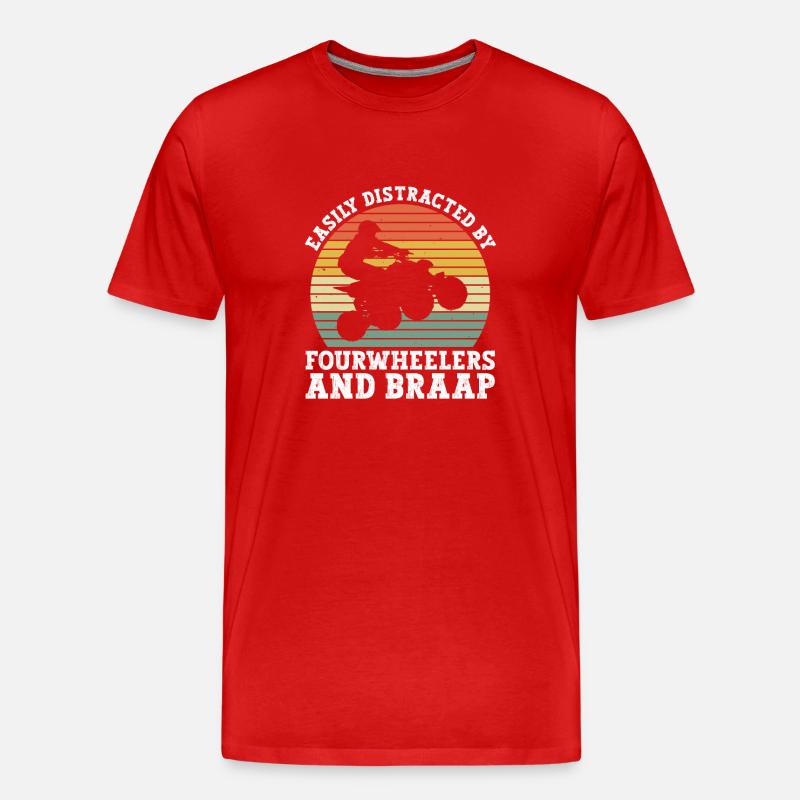 Quad Und Quadfahrer - Männer Premium Bio T-Shirt - Rot