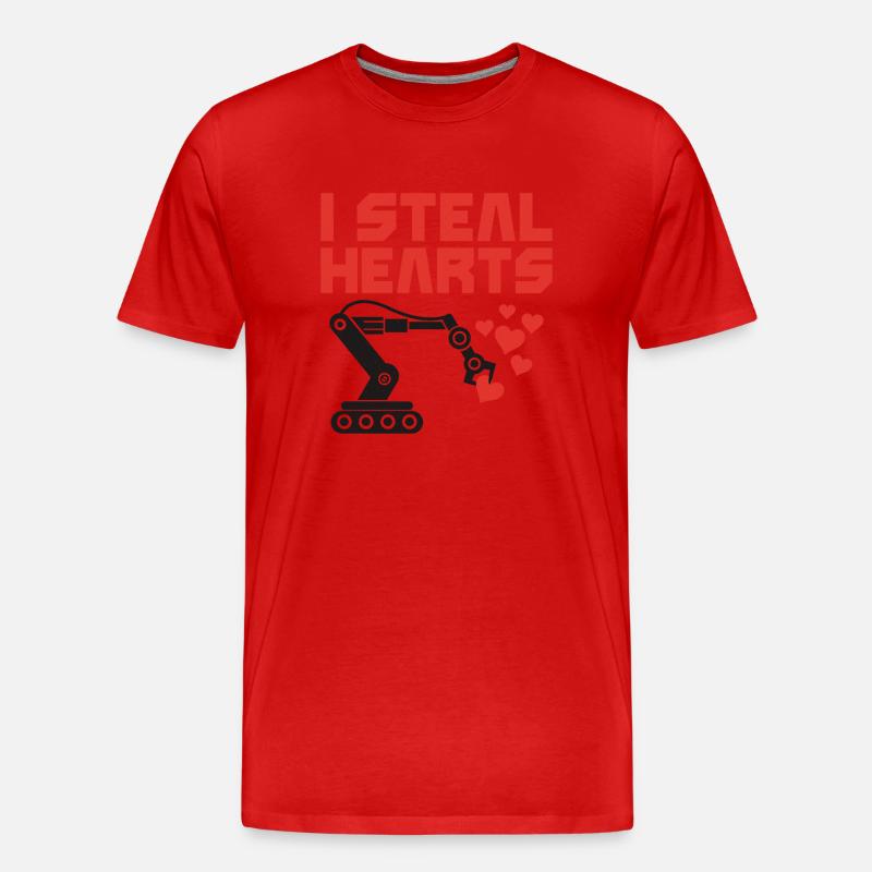 Robot Robotics Engineer Valentines - Männer Premium Bio T-Shirt - Rot