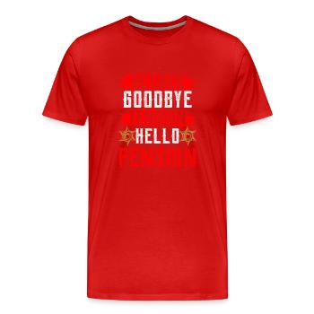 Im Ruhestand Tschüss Spannung Hallo Rente Polizei - Männer Premium Bio T-Shirt - Rot - Vorne - Damien (186cm)