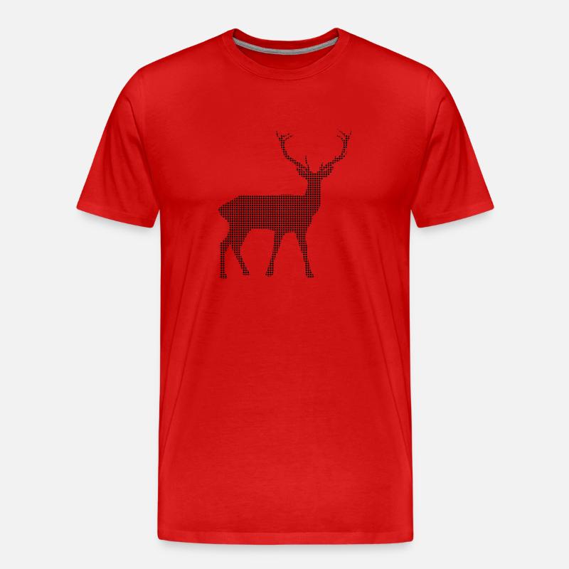 Hirsch - Männer Premium Bio T-Shirt - Rot