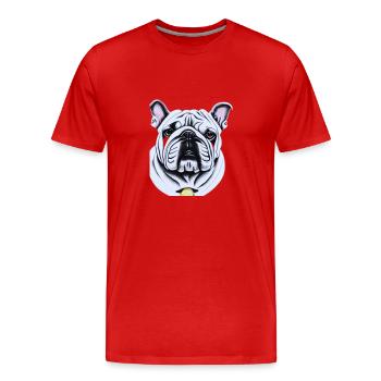 Bulldog - T-shirt bio Premium Homme - rouge - Devant - Damien (186cm)