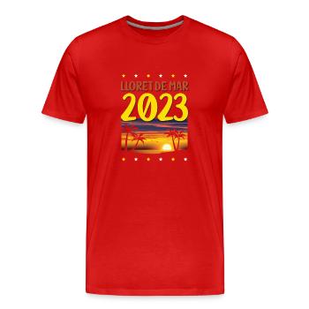 Lloret de Mar 2023 - Men's Premium Organic T-Shirt - red - Front - Damien (186cm)