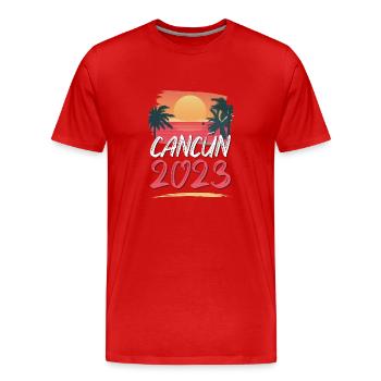 Cancun 2023 - T-shirt bio Premium Homme - rouge - Devant - Damien (186cm)