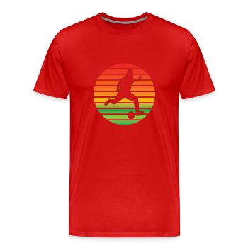 Fußballmannschaft Fußballspieler Fußballdesign - Männer Premium Bio T-Shirt - Rot - Vorne - Damien (186cm)