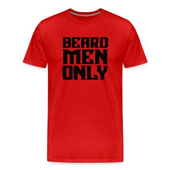 Barbe complète et porteur de barbe Cheveux de barbe Moustache - T-shirt bio Premium Homme - rouge - Devant - Damien (186cm)