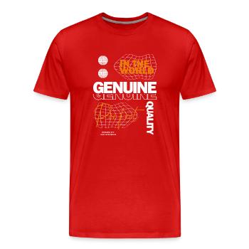 Genuine Streetwear - Männer Premium Bio T-Shirt - Rot - Vorne - Damien (186cm)