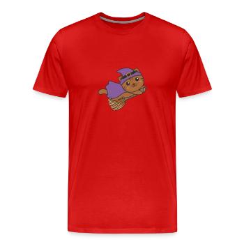 Cat Halloween Witch Children Witches Costume - Men's Premium Organic T-Shirt - red - Front - Damien (186cm)