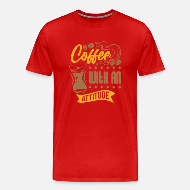 Coffee with Attitude - Männer Premium Bio T-Shirt - Rot