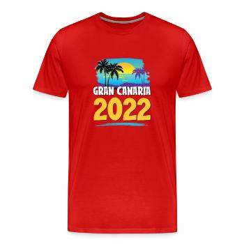 Grande Canarie 2023 (Garantie du prix le plus bas) - T-shirt bio Premium Homme - rouge - Devant - Damien (186cm)