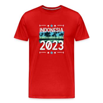 Indonésie 2023 - T-shirt bio Premium Homme - rouge - Devant - Damien (186cm)