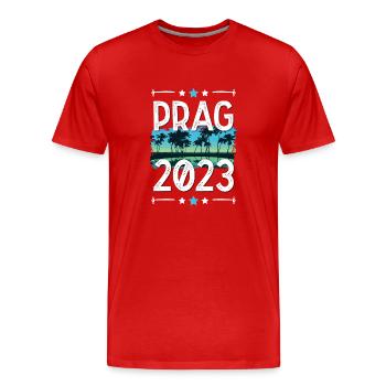 Prague 2023 - T-shirt bio Premium Homme - rouge - Devant - Damien (186cm)