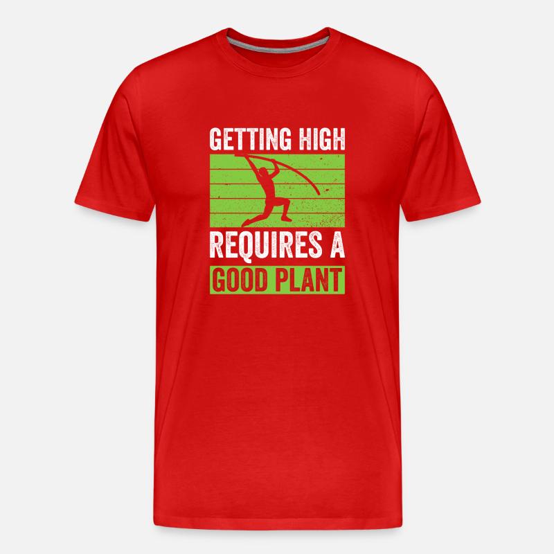 Stabhochspringer Stabhochsprung - Männer Premium Bio T-Shirt - Rot