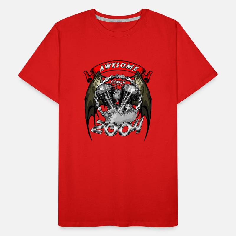 Awesome since 2004, Biker Geburtstag Männer Premium Bio T-Shirt