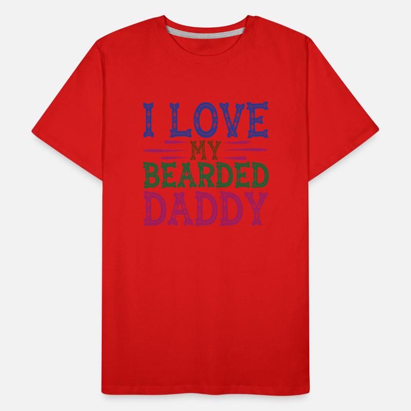 Father beard bearded with beard full beard husband Men's Premium Organic T-Shirt