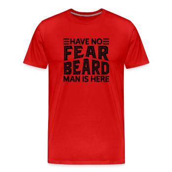 Barbe complète et porteur de barbe Cheveux de barbe Moustache - T-shirt bio Premium Homme - rouge - Devant - Damien (186cm)