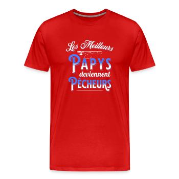Pêche Cadeau pour Pêcheur Sport Citation Humour - T-shirt bio Premium Homme - rouge - Devant - Damien (186cm)