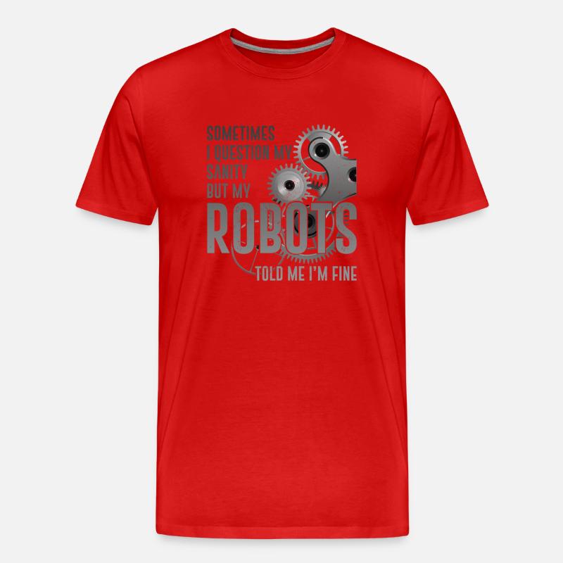 Robot Robotics Engineer Sometimes - Männer Premium Bio T-Shirt - Rot