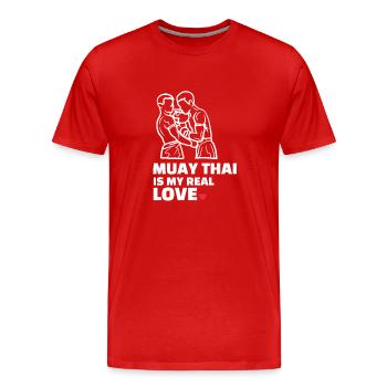 J’adore le Muay Thai - T-shirt bio Premium Homme - rouge - Devant - Damien (186cm)