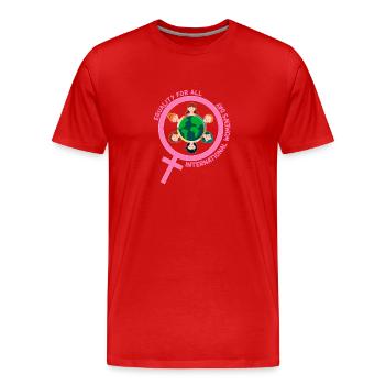 Gleichheit für alle - Internationaler Frauentag - Männer Premium Bio T-Shirt - Rot - Vorne - Damien (186cm)