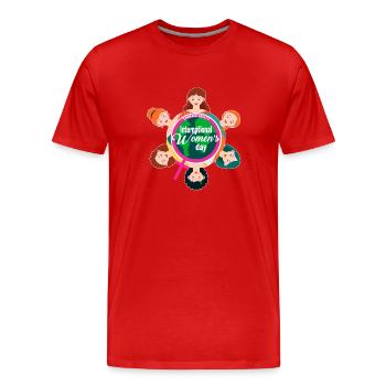 International Women's Day Theme 2023 Embrace Equit - Men's Premium Organic T-Shirt - red - Front - Damien (186cm)
