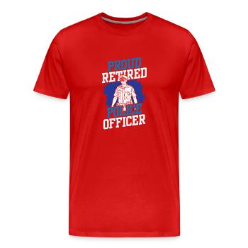 Proud retired police officer - Men's Premium Organic T-Shirt - red - Front - Damien (186cm)
