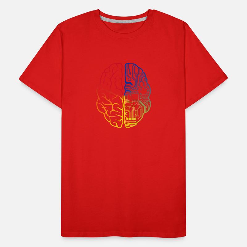 Programmeur Codeur - Développeur Programmation Cerveau T-shirt bio Premium Homme