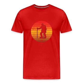 Wandern Bergwanderer Wanderung Bergwandern - Männer Premium Bio T-Shirt - Rot - Vorne - Damien (186cm)