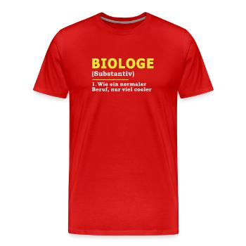 Biologe - Männer Premium Bio T-Shirt - Rot - Vorne - Damien (186cm)