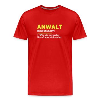 Anwalt - Männer Premium Bio T-Shirt - Rot - Vorne - Damien (186cm)