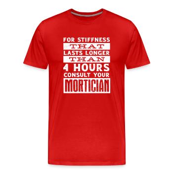Gardiens de cadavres, pompes funèbres, salons funéraires - T-shirt bio Premium Homme - rouge - Devant - Damien (186cm)