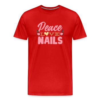 Nail technician, Nail service, Nails, Nailstalon - Men's Premium Organic T-Shirt - red - Front - Damien (186cm)