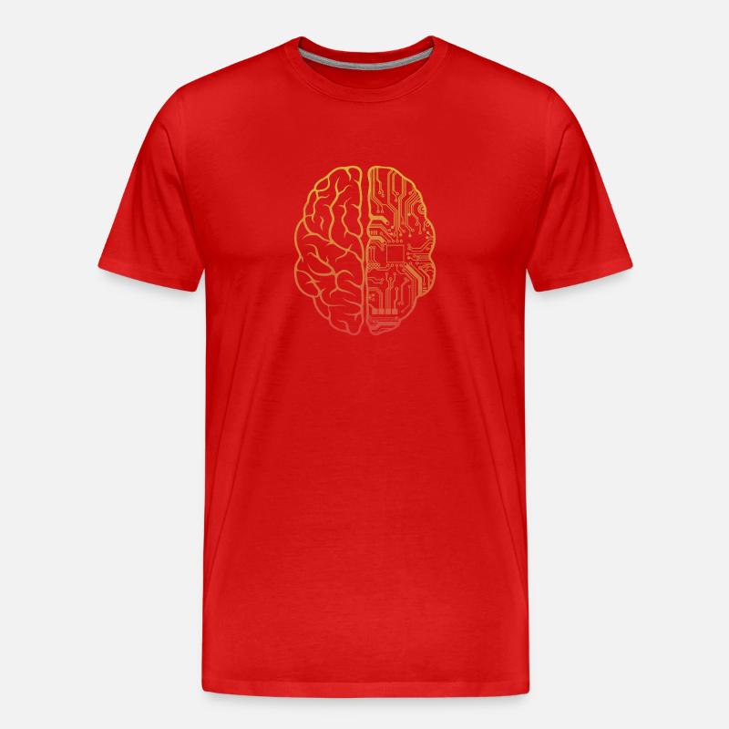 Programmierer Coding - Entwickler Programmieren Gehirn - Männer Premium Bio T-Shirt - Rot