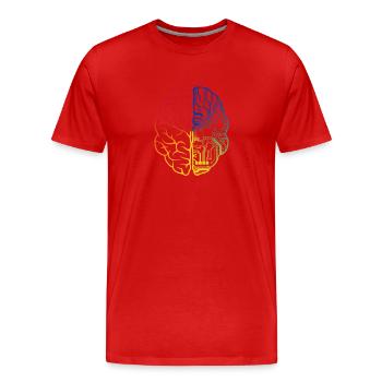 Programmeur HTML - Développeur Programmation Brain Fun - T-shirt bio Premium Homme - rouge - Devant - Damien (186cm)
