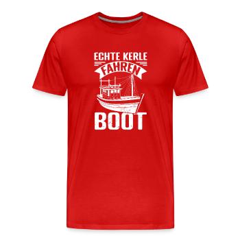 Segeln Segel Segelsport Schiff Bootsfahrt Segelsch - Männer Premium Bio T-Shirt - Rot - Vorne - Damien (186cm)