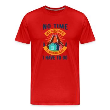 Drôle de voisin de quartier de bière - T-shirt bio Premium Homme - rouge - Devant - Damien (186cm)