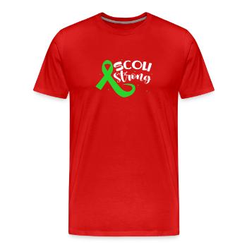Genesung nach einer Rückenoperation Skoliose-Bewus - Männer Premium Bio T-Shirt - Rot - Vorne - Damien (186cm)