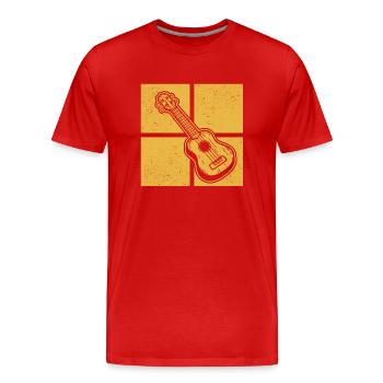 Ukulélé Joueur de ukulélé Ukuléléliste - T-shirt bio Premium Homme - rouge - Devant - Damien (186cm)