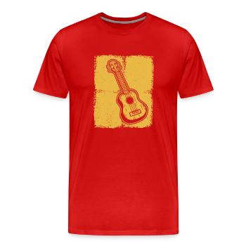 Ukulélé Joueur de ukulélé Ukuléléliste - T-shirt bio Premium Homme - rouge - Devant - Damien (186cm)