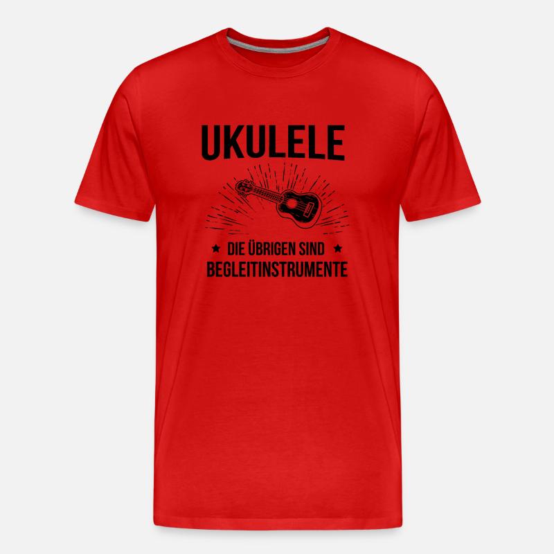 Ukulele Ukulele-Spieler Ukulelist - Männer Premium Bio T-Shirt - Rot