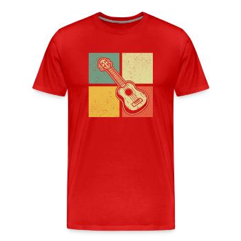 Ukulélé Joueur de ukulélé Ukuléléliste - T-shirt bio Premium Homme - rouge - Devant - Damien (186cm)