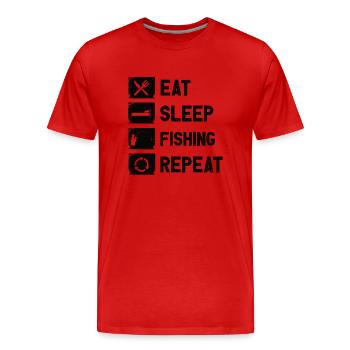 Angeln Jagen Fisch Haken Jäger Rute Köder Biss - Männer Premium Bio T-Shirt - Rot - Vorne - Damien (186cm)