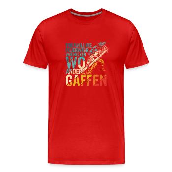 Freiwillige Feuerwehr Wir Helfen Wo Andere Gaffen - Männer Premium Bio T-Shirt - Rot - Vorne - Damien (186cm)