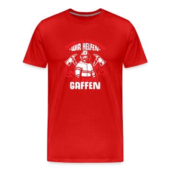 Freiwillige Feuerwehr Wir Helfen Wo Andere Gaffen - Männer Premium Bio T-Shirt - Rot - Vorne - Damien (186cm)