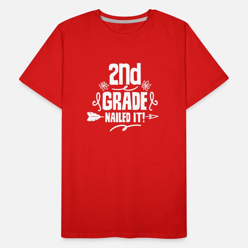 Second Class Direct Hit Teacher Second Grader Men's Premium Organic T-Shirt