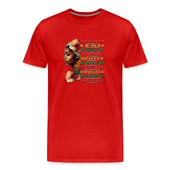 Mois de l’histoire des Noirs de mélanine Juneteenth African Pri - T-shirt bio Premium Homme - rouge - Devant - Damien (186cm)