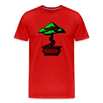 Bonsai Baum - Männer Premium Bio T-Shirt - Rot - Vorne - Damien (186cm)
